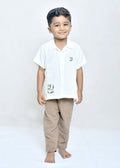 Little Explorer Floral Embroidered Cuban Shirt