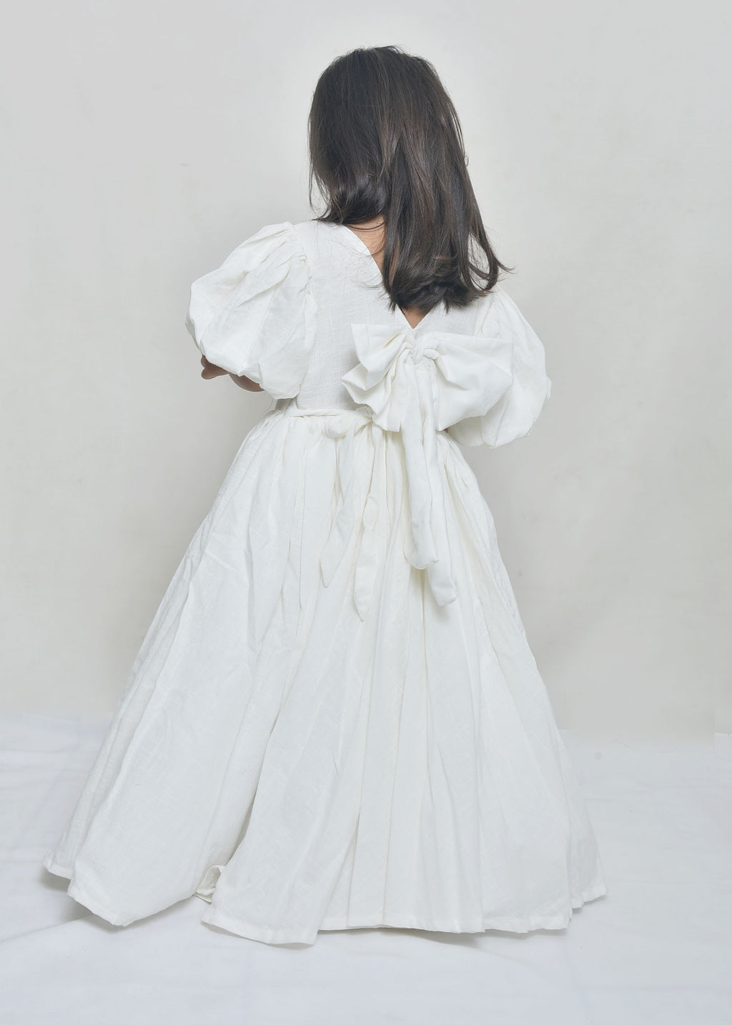 Charming Cottage Hand-Embroidered White Dress