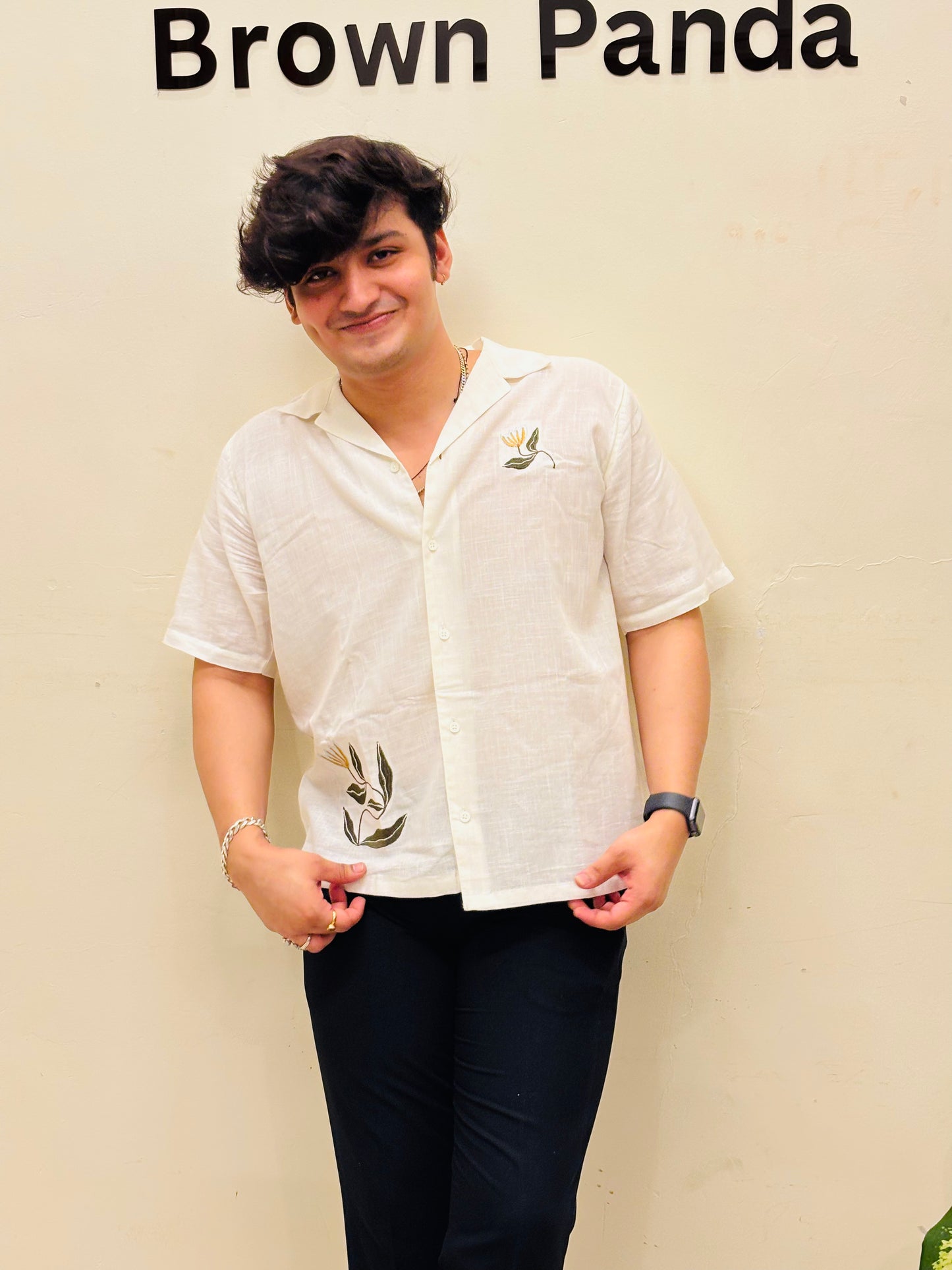 Men’s Cuban collar short-sleeve shirt