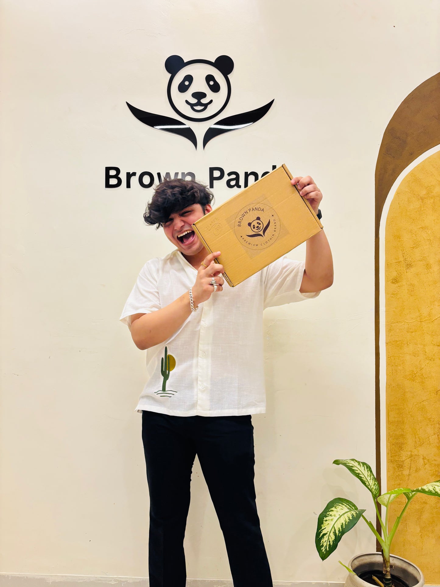 Embroidered Cactus Cotton Short Sleeve Shirt