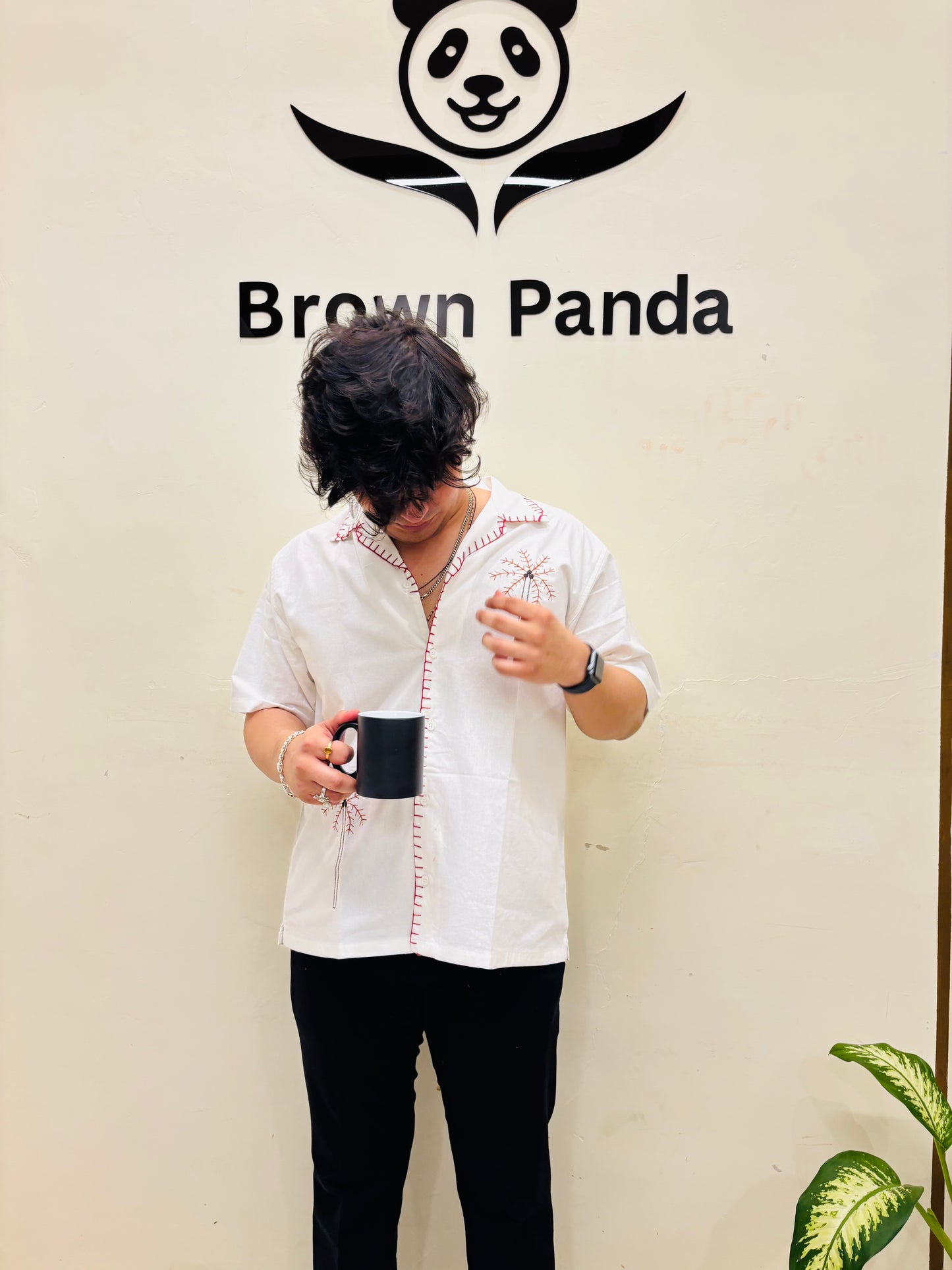 Brown Panda Cuban Collar Essentials Hand-Stitched Edition