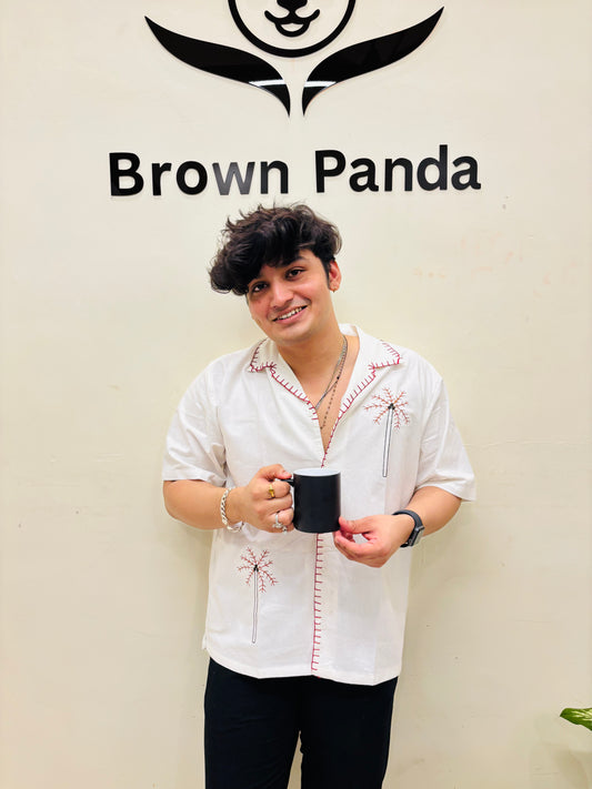 Brown Panda Cuban Collar Essentials Hand-Stitched Edition