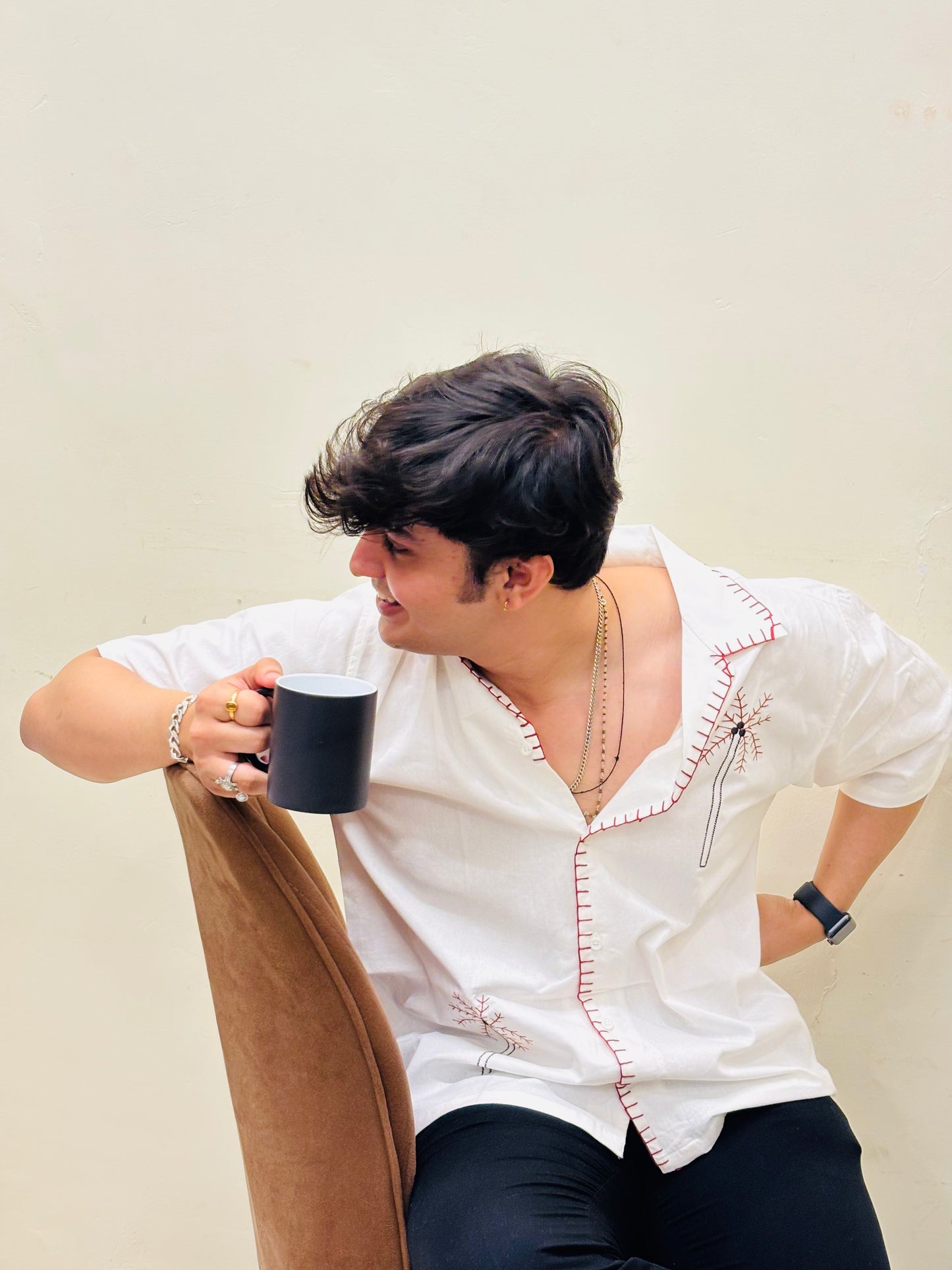 Brown Panda Cuban Collar Essentials Hand-Stitched Edition