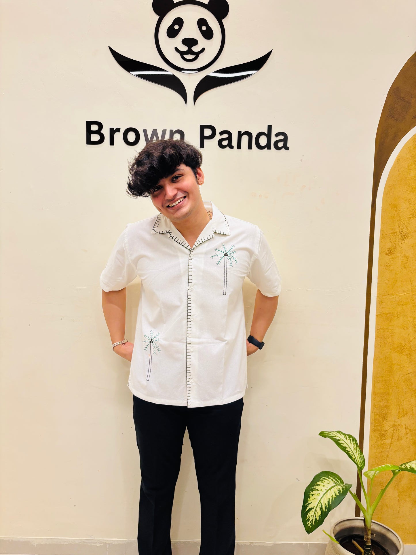 Brown Panda Heritage Craft Hand-Stitched Shirt