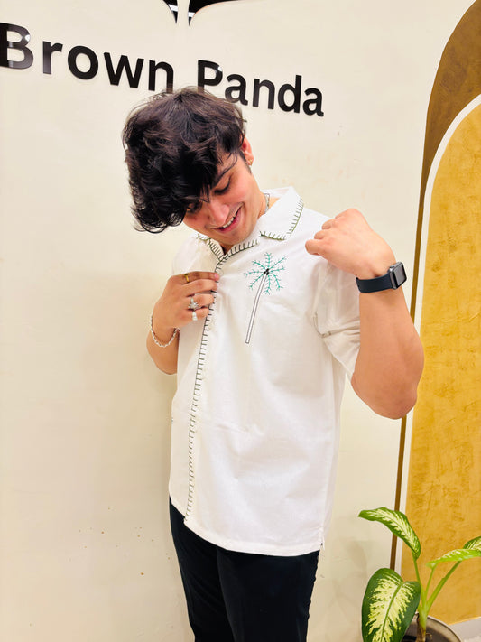 Brown Panda Heritage Craft Hand-Stitched Shirt