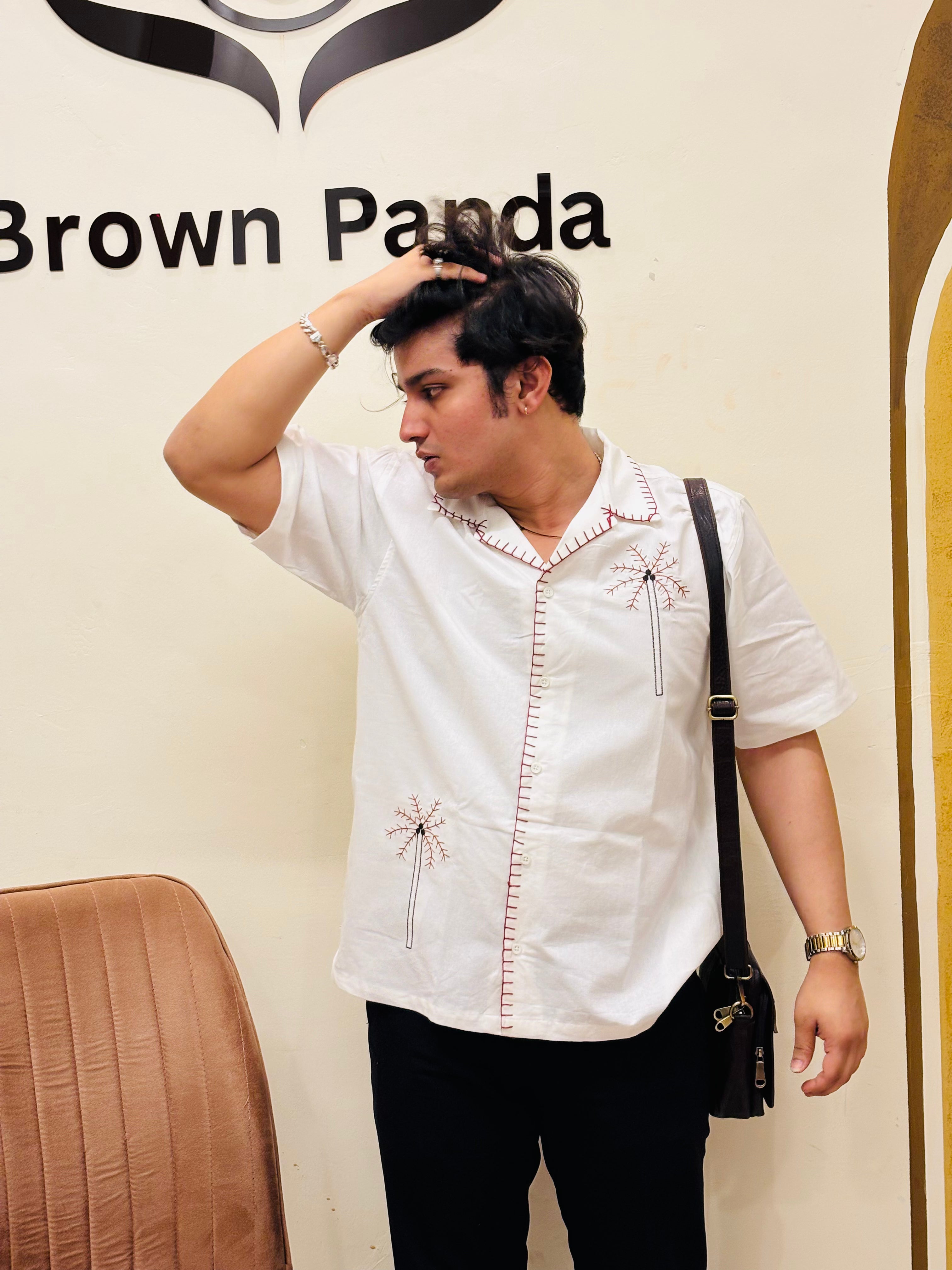 Brown Panda Cuban Collar Essentials Hand-Stitched Edition